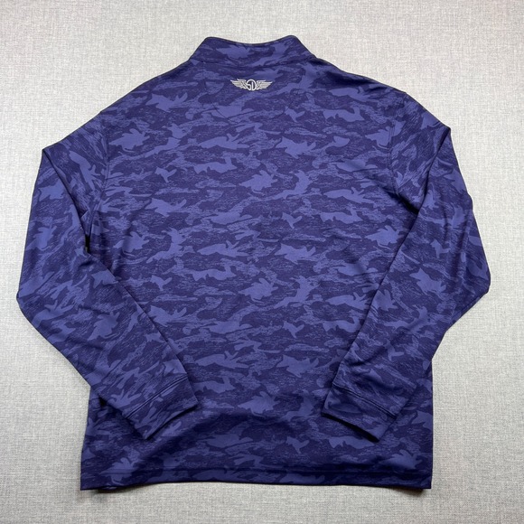 Straight Down Golf Blue Camo 1/4 Quarter Zip Pullover Men XXL Crystal Mountain - Picture 5 of 11